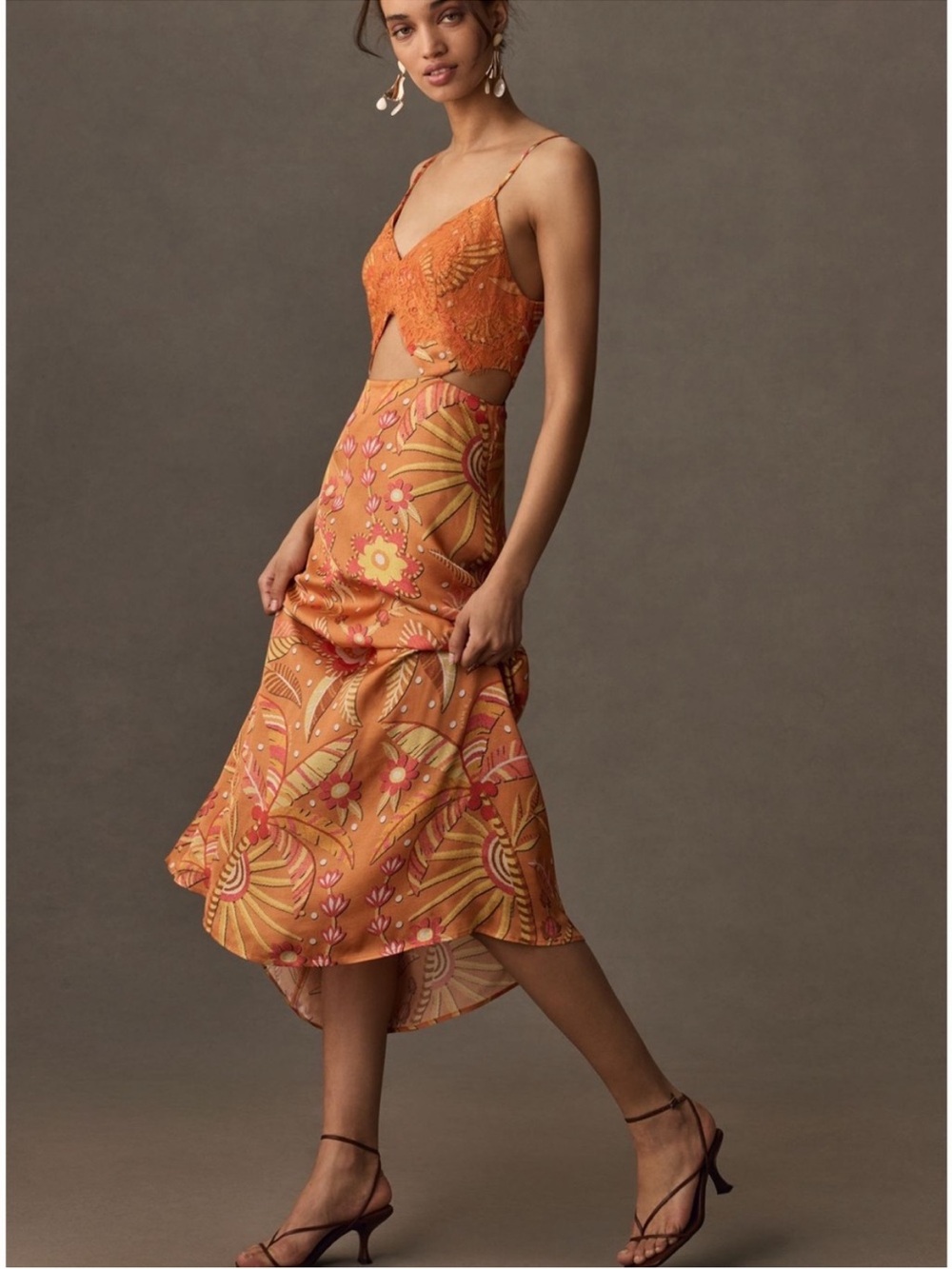 Farm Rio x Anthropologie V-Neck Cutout Maxi Dress - Picture 2 of 8